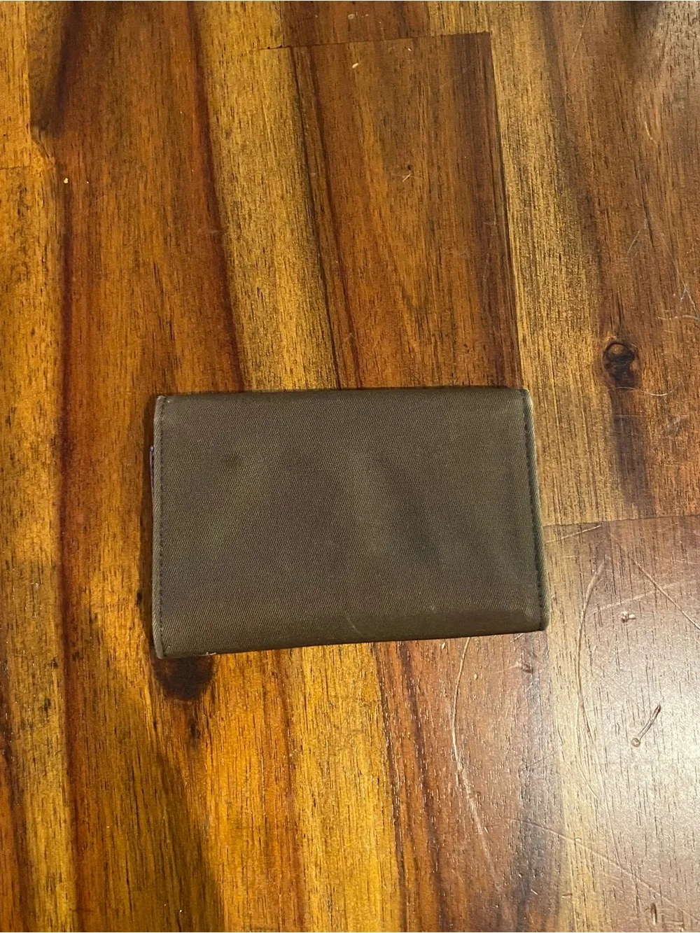 Prada Triangular Logo Key Holder in Olive Green